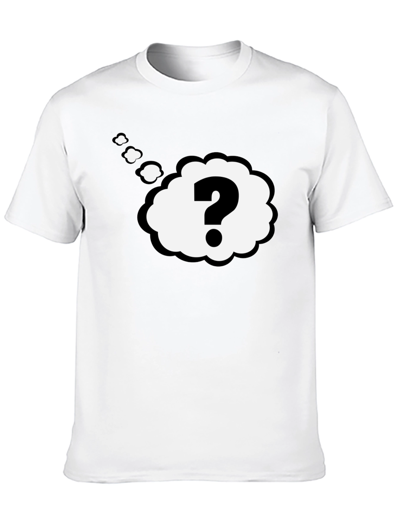 Question Mark Think Bubble Black T-Shirt