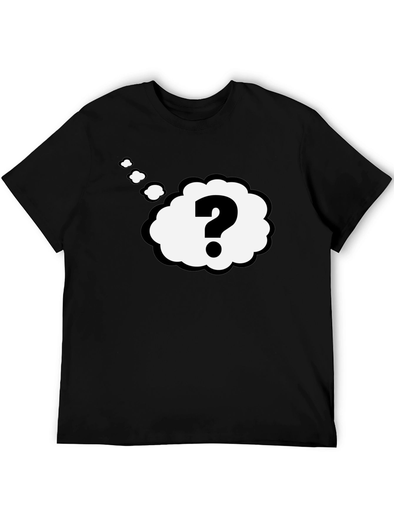 Question Mark Think Bubble Black T-Shirt