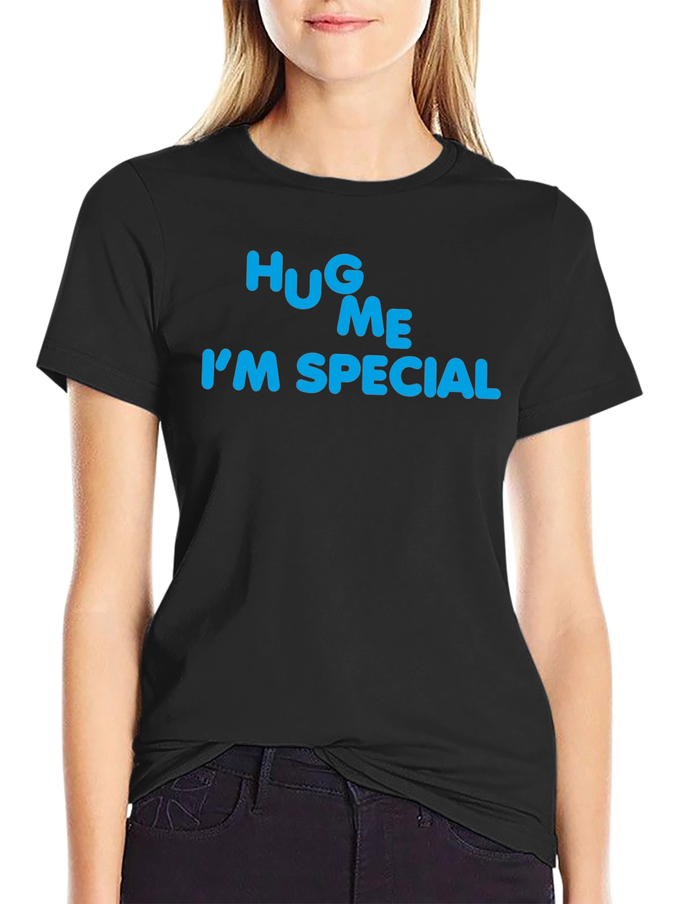 Hug Me Im Special Black T-Shirt