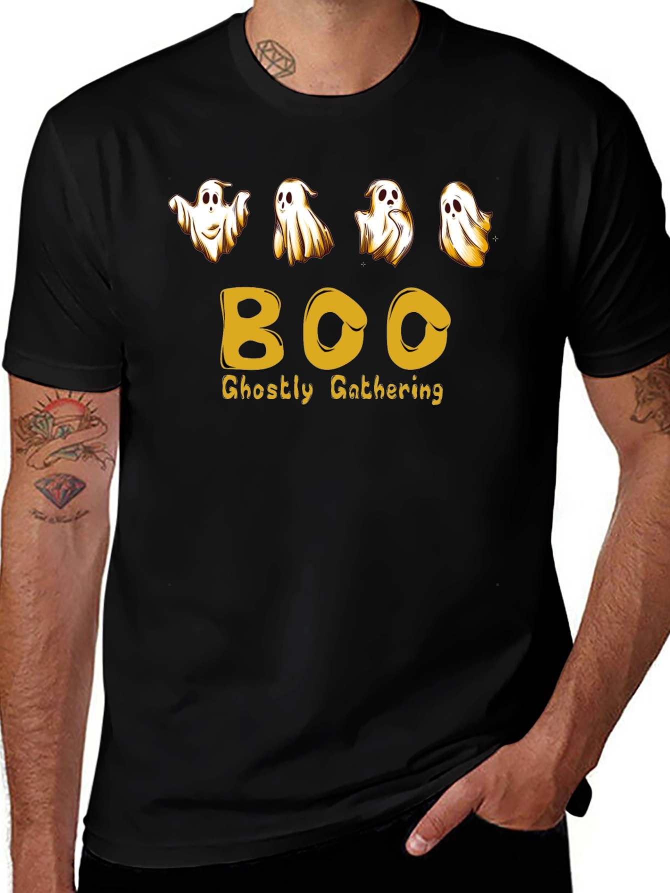 Halloween Ghostly Gathering Black T-Shirt