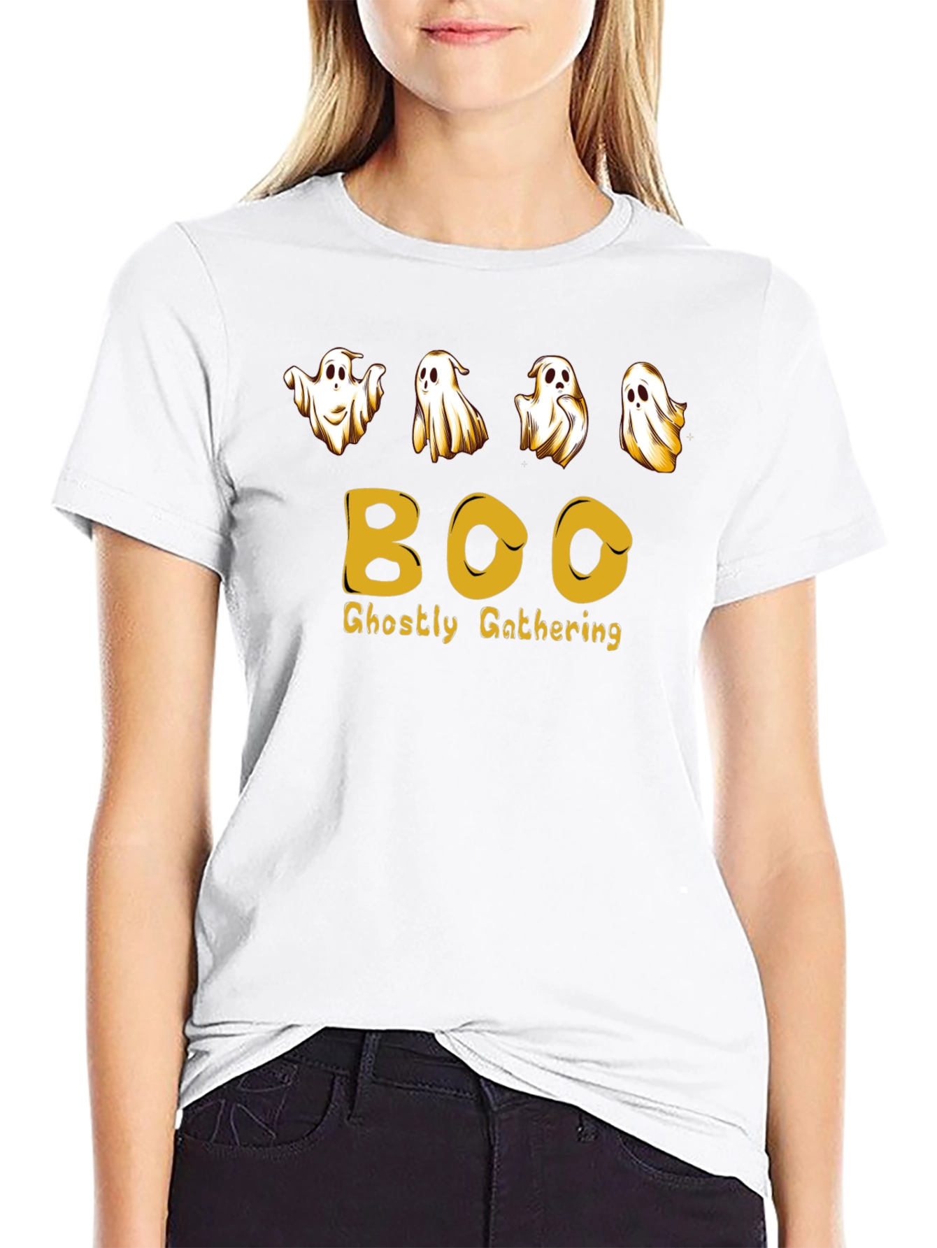 Halloween Ghostly Gathering Black T-Shirt