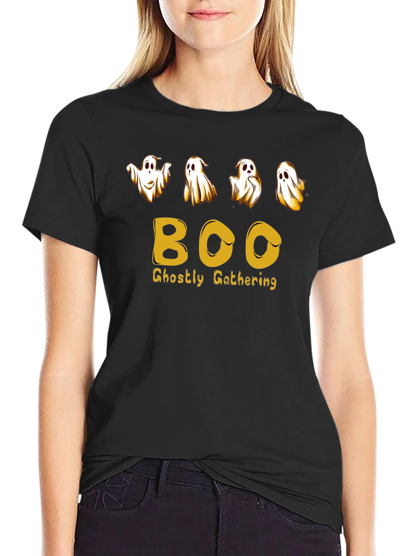 Halloween Ghostly Gathering Black T-Shirt