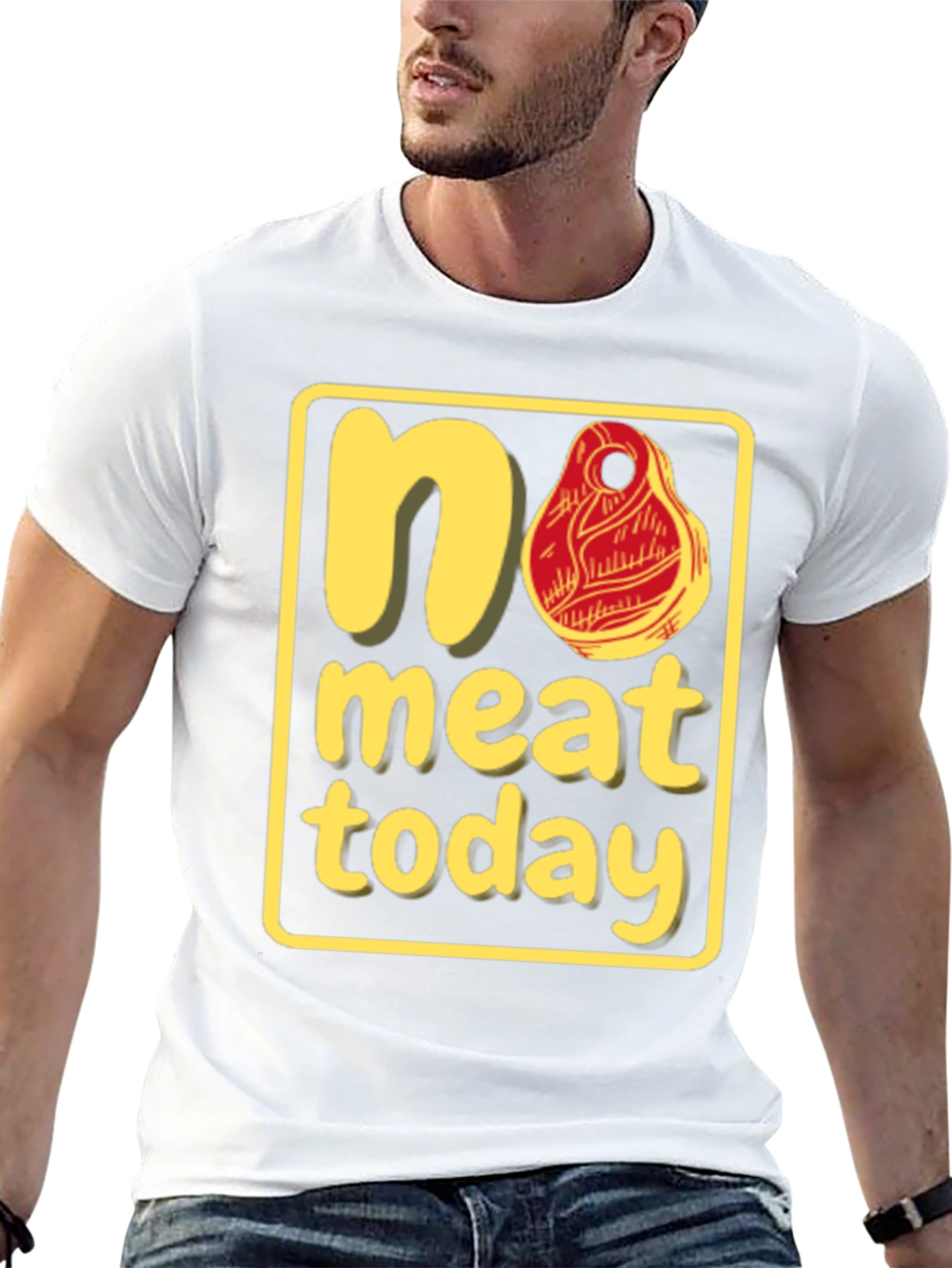 No Meat Today Graphic T-Shirt - Black Cotton Tee