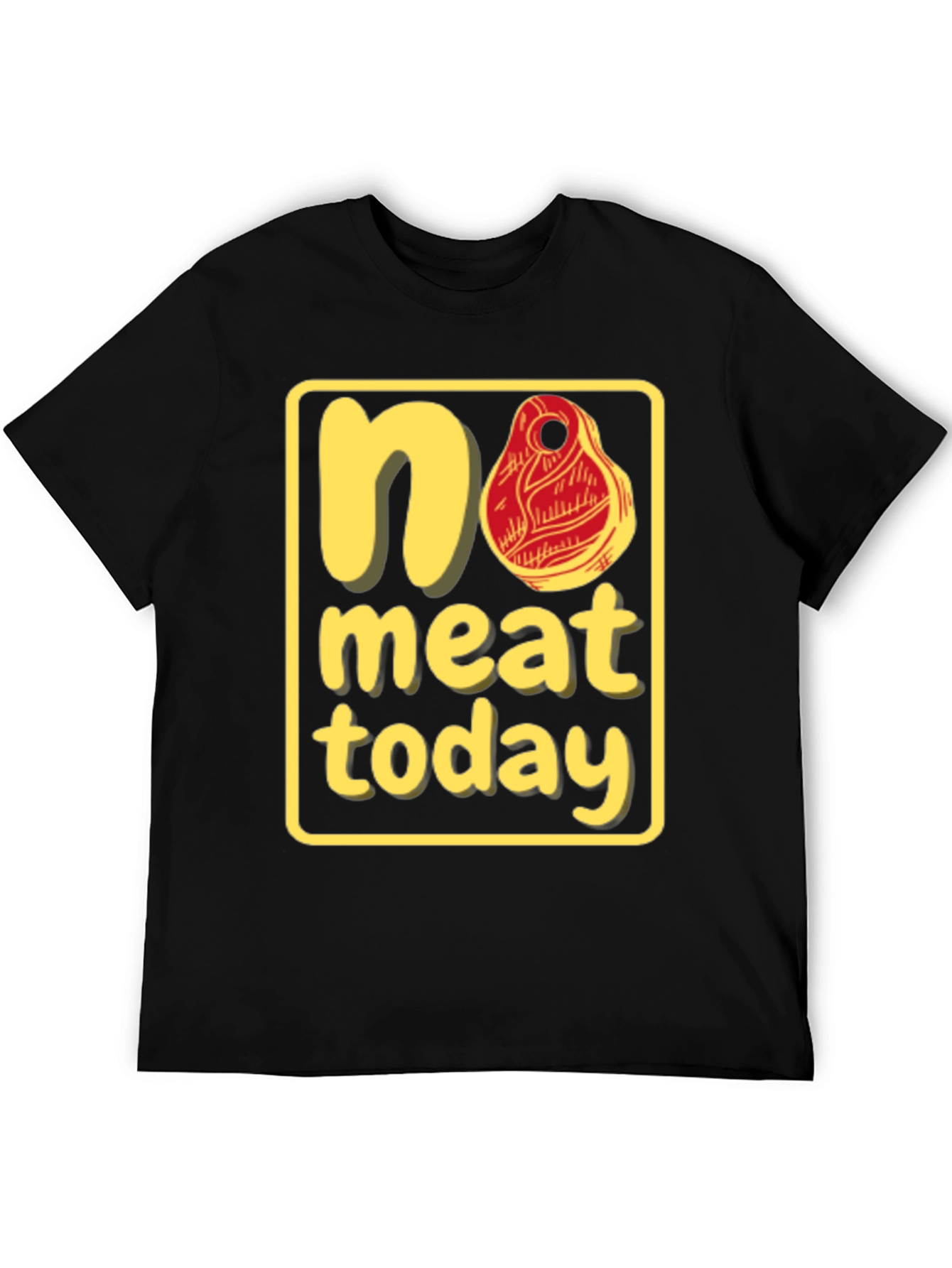 No Meat Today Graphic T-Shirt - Black Cotton Tee
