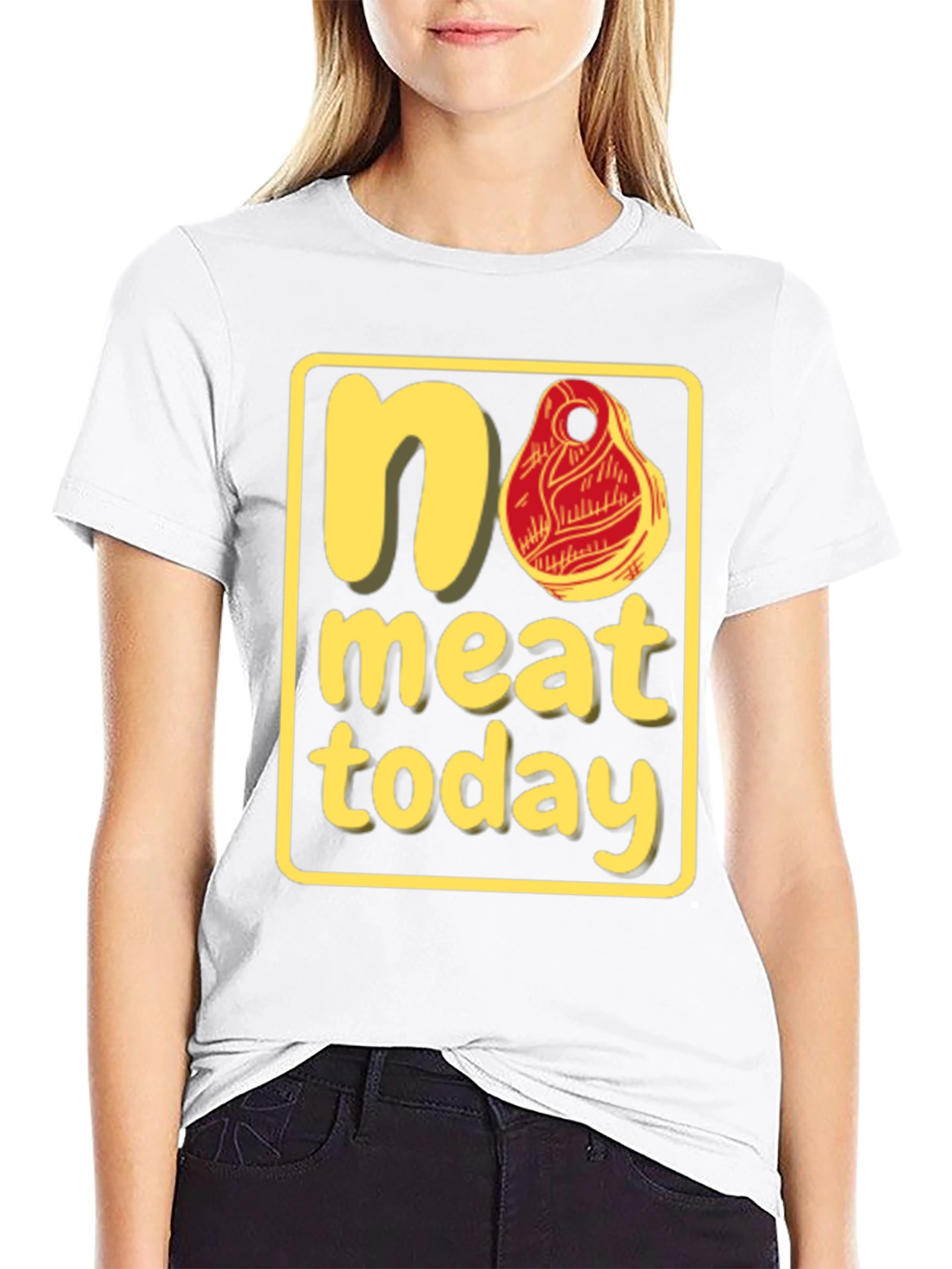 No Meat Today Graphic T-Shirt - Black Cotton Tee