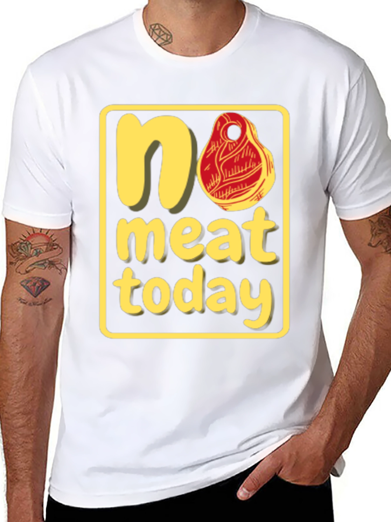 No Meat Today Graphic T-Shirt - Black Cotton Tee