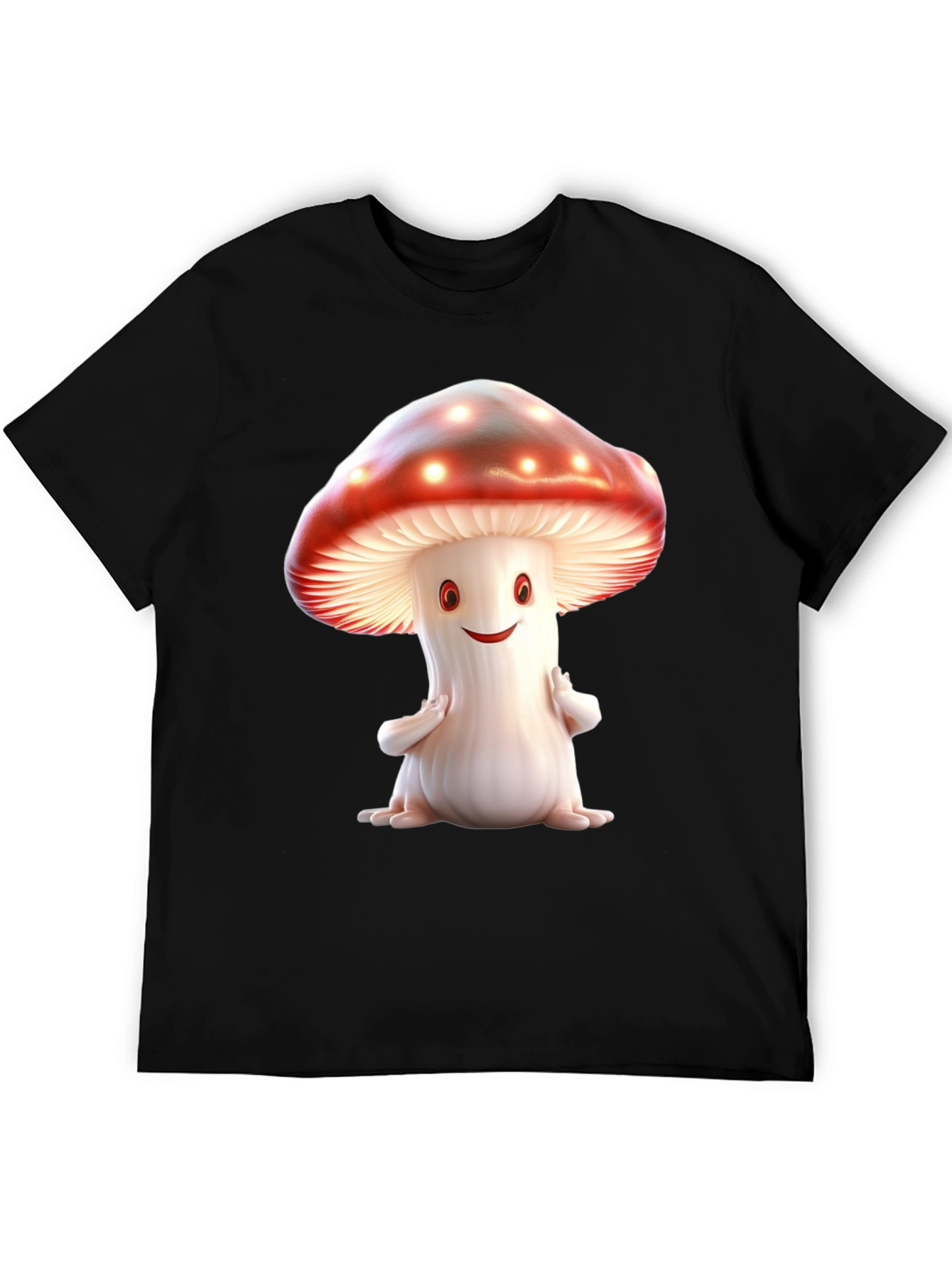 Mushroom Graphic Tee - Fun Black T-Shirt