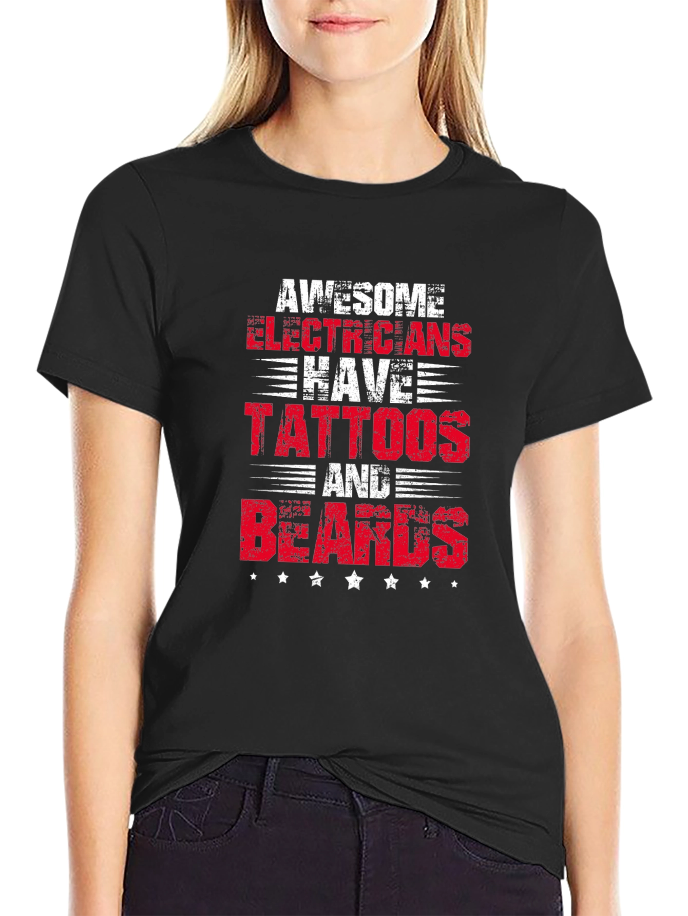 Awesome Electricians Tattoo & Beard T-Shirt