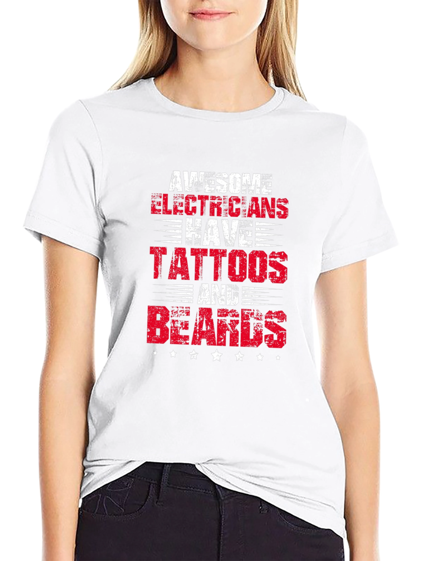 Awesome Electricians Tattoo & Beard T-Shirt