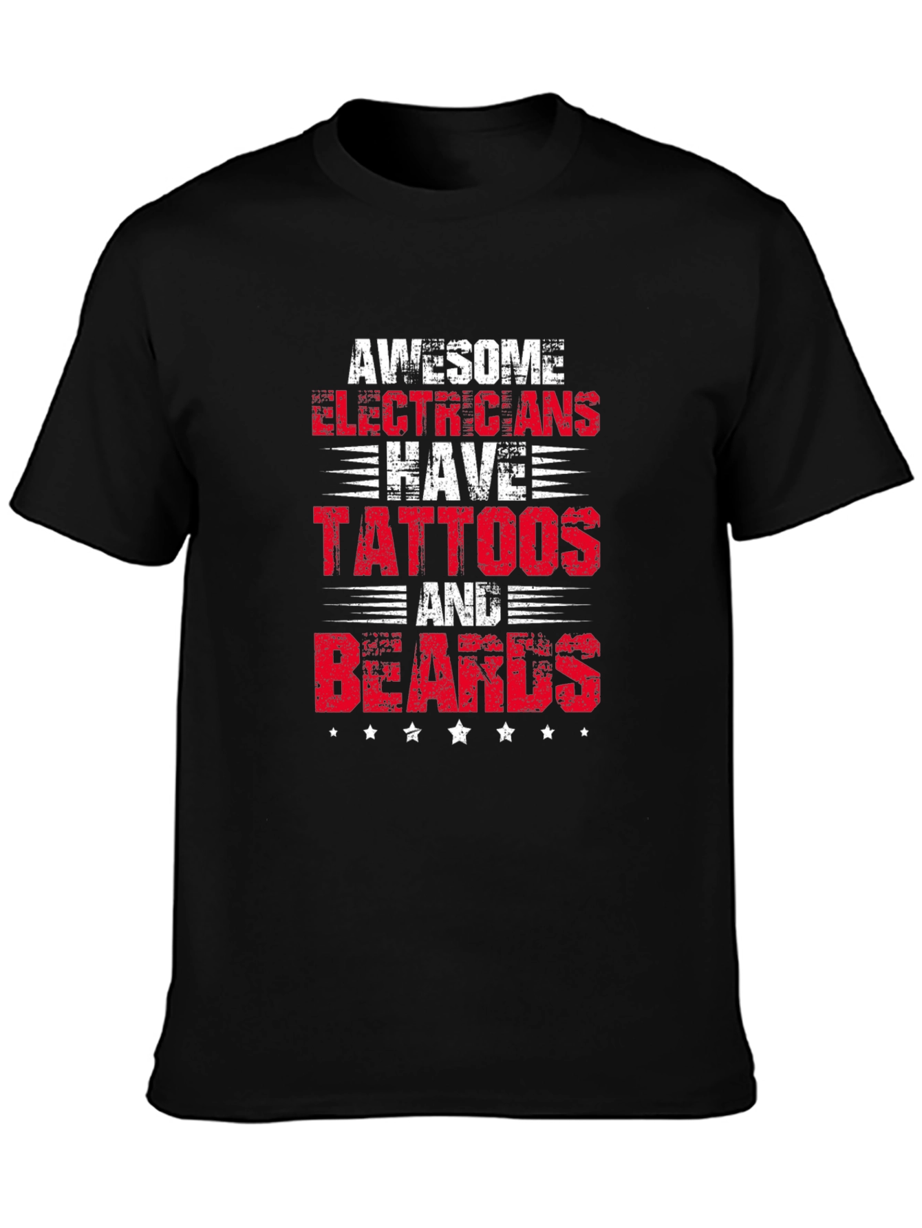 Awesome Electricians Tattoo & Beard T-Shirt