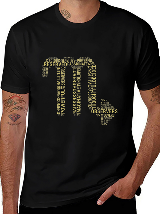 Scorpio Zodiac Sign Word Art T-Shirt