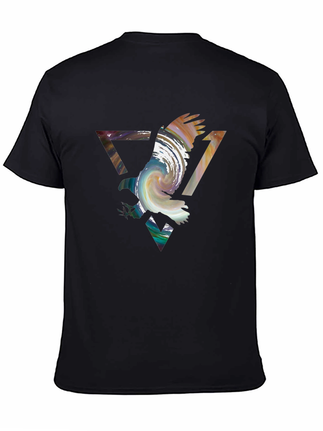 Abstract Eagle Graphic Black Tee