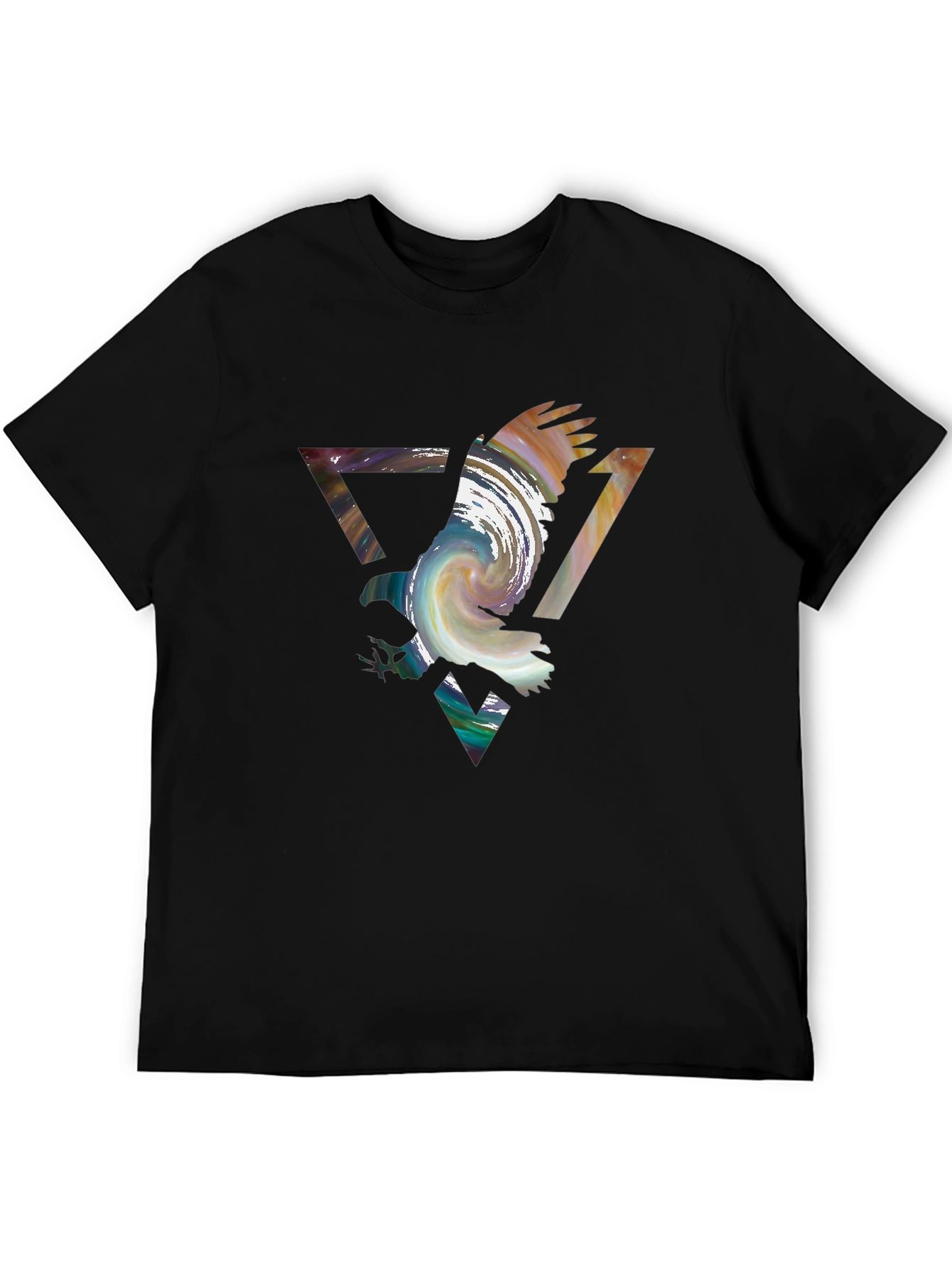 Abstract Eagle Graphic Black Tee