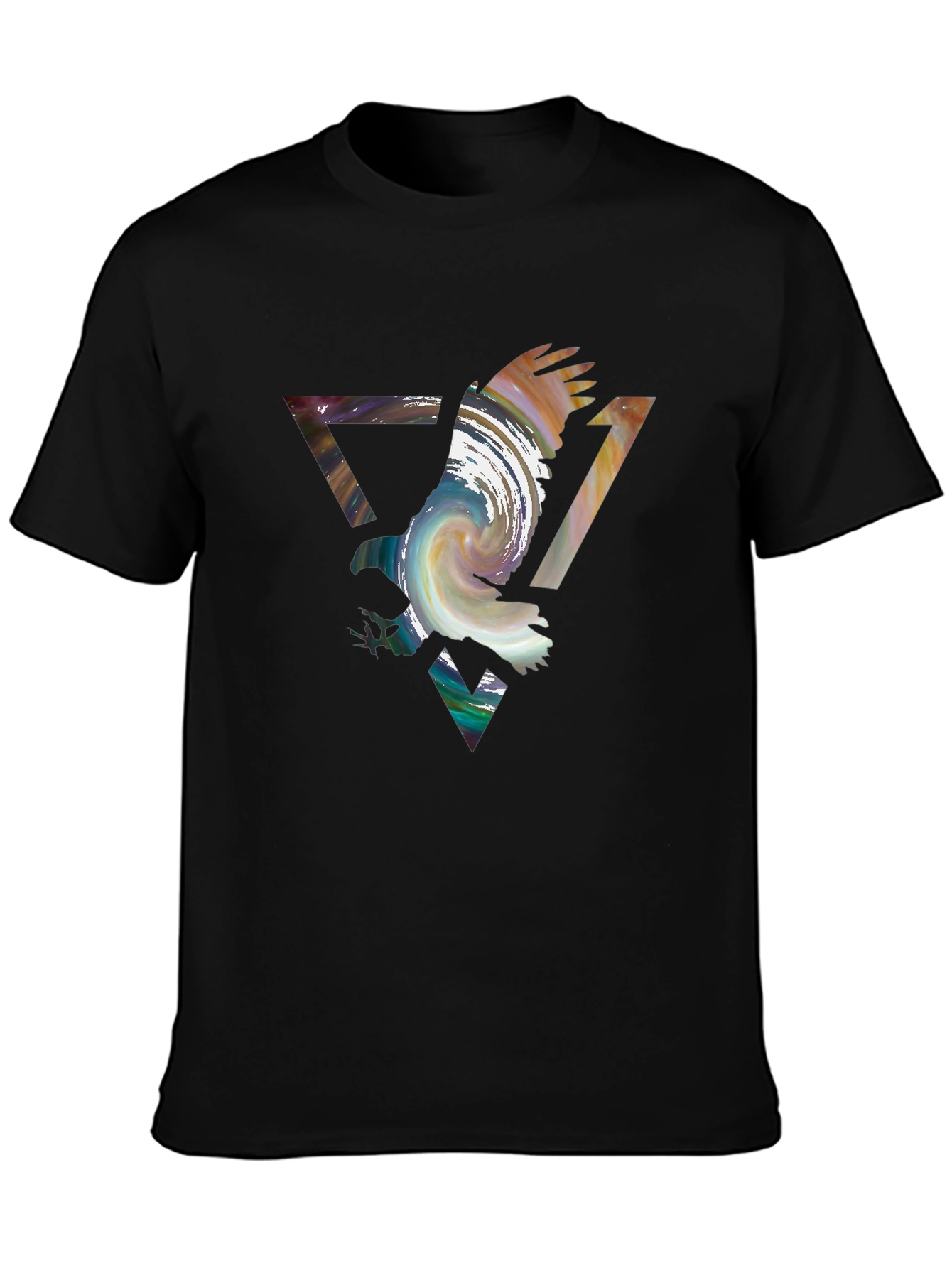 Abstract Eagle Graphic Black Tee