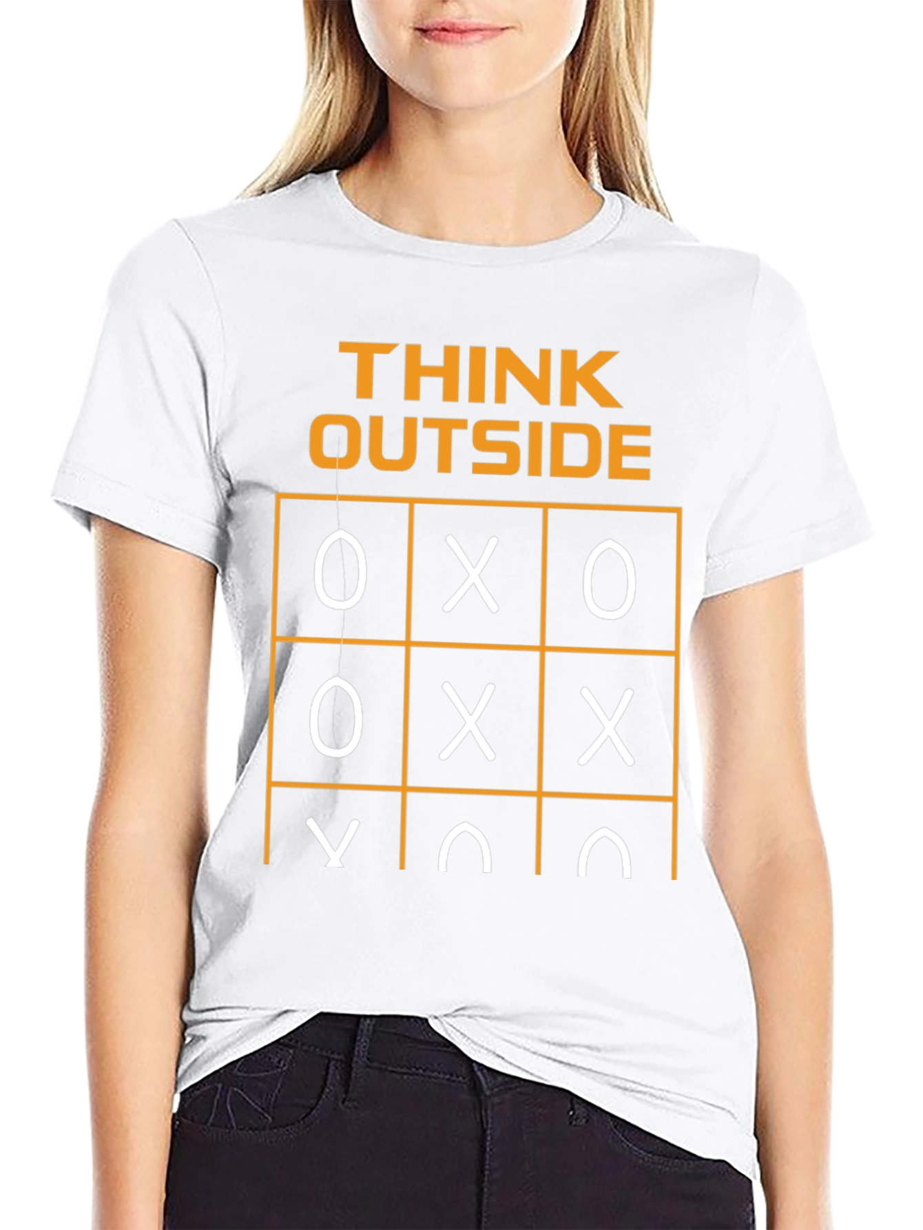 Think Outside T-Shirt Tic-Tac-Toe Humor Graphic Tee
