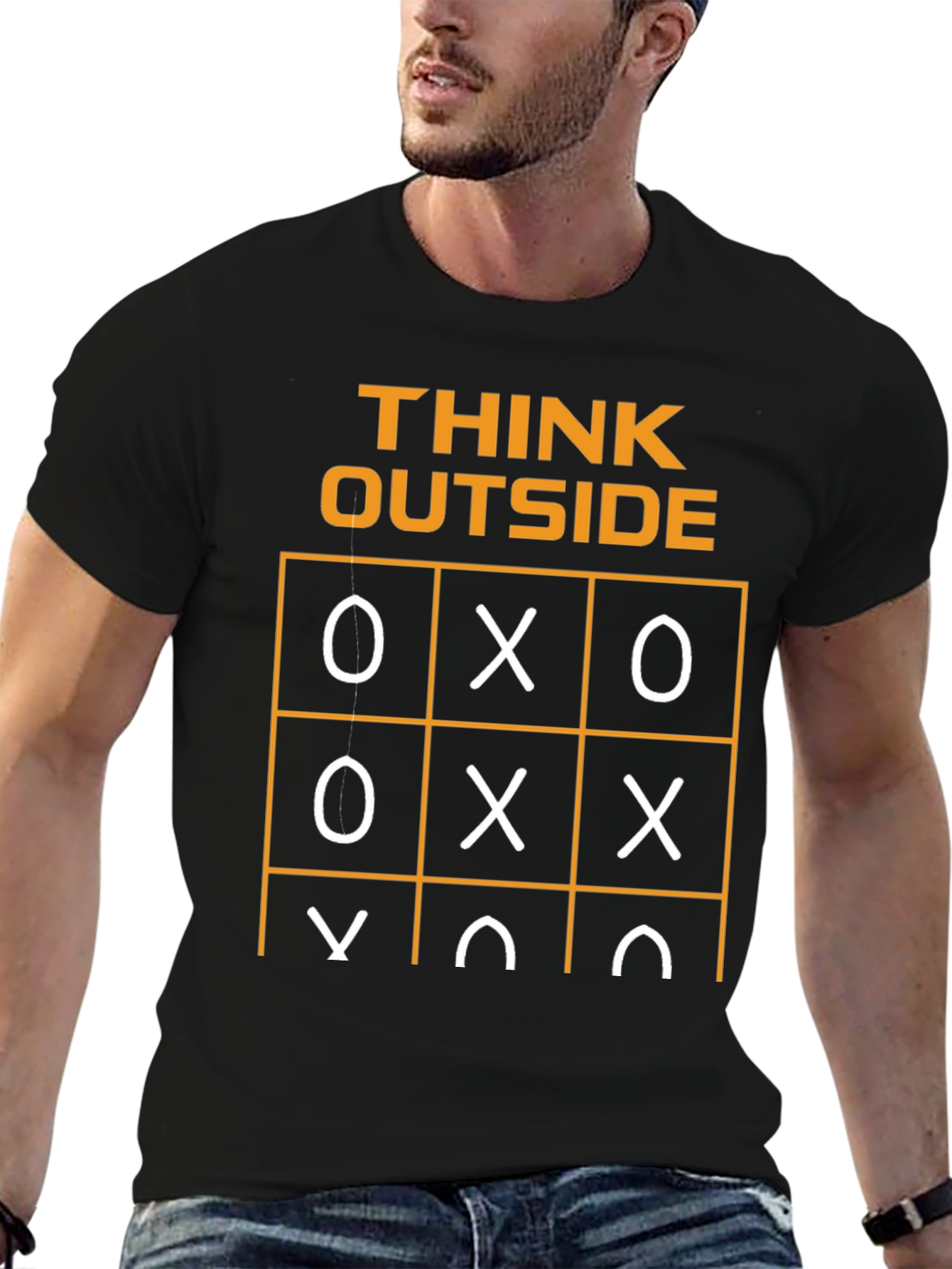 Think Outside T-Shirt Tic-Tac-Toe Humor Graphic Tee