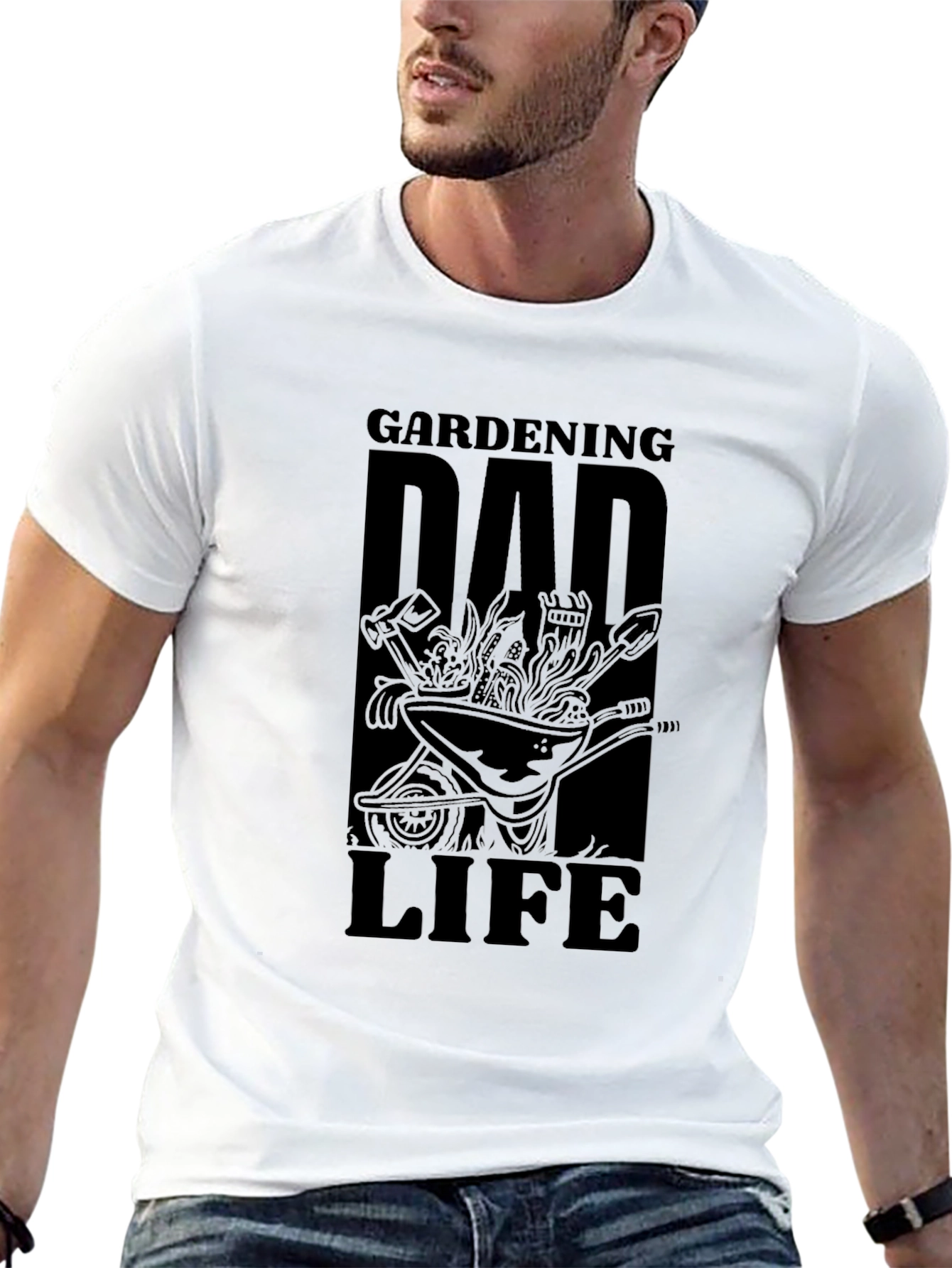 Gardening Dad Life T-Shirt - Black Graphic Tee