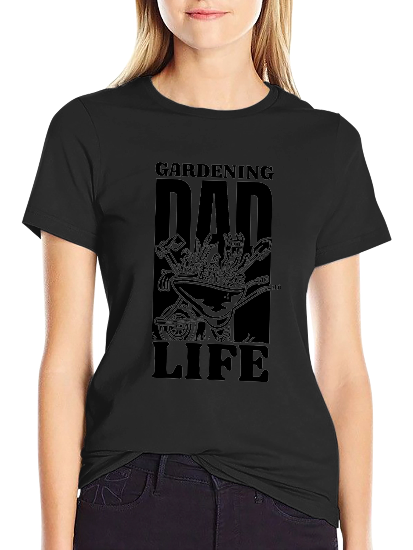 Gardening Dad Life T-Shirt - Black Graphic Tee
