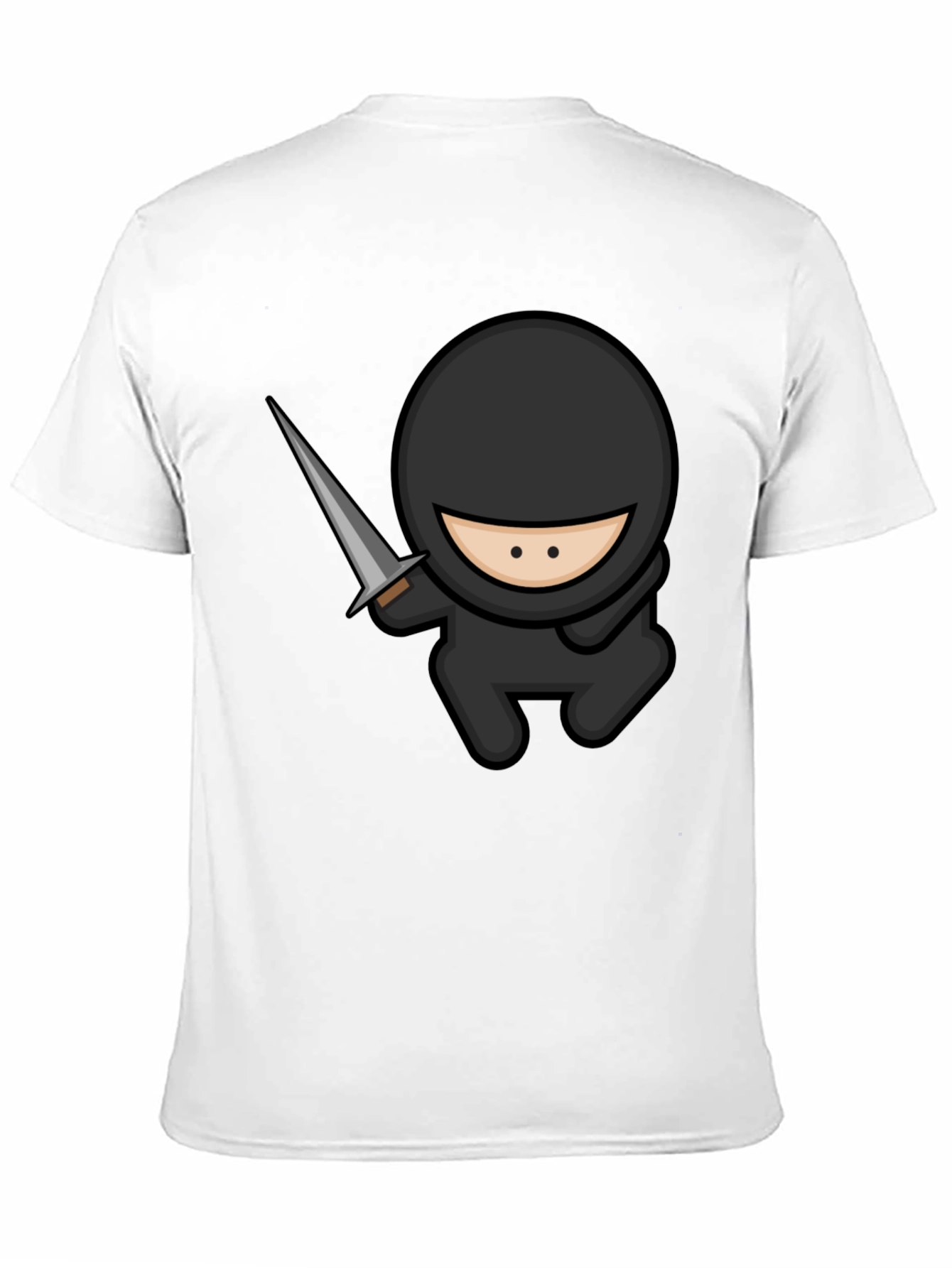 Ninja Cartoon Graphic Black T-Shirt