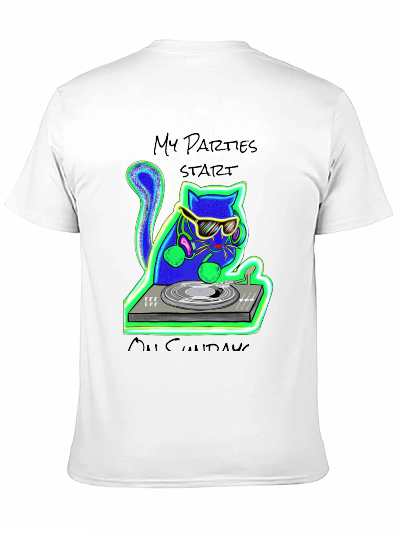 DJ Cat Graphic Tee - My Parties Start Meow!