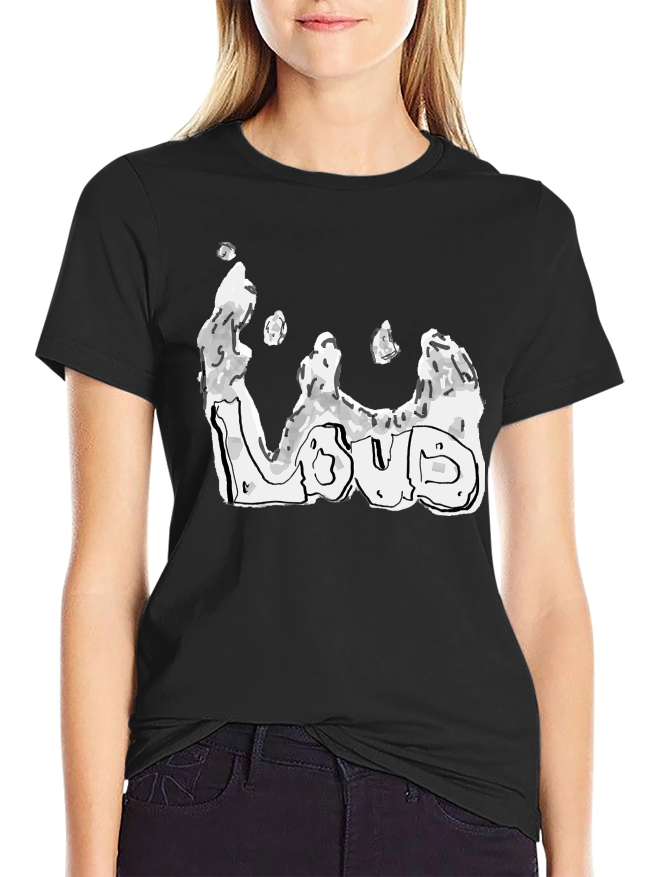 Mens Black Loud Graphic Tee