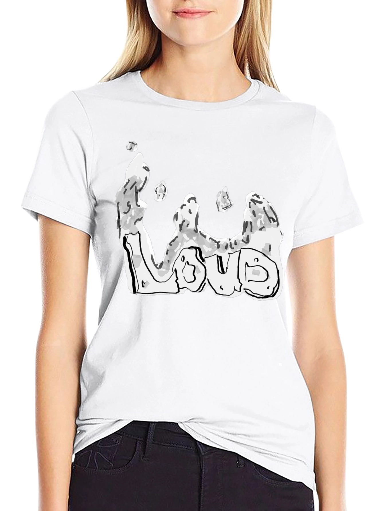 Mens Black Loud Graphic Tee