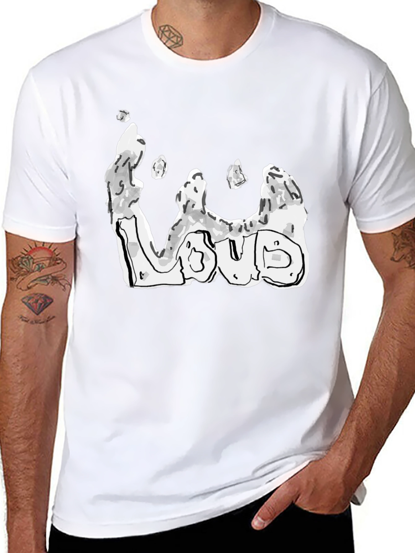 Mens Black Loud Graphic Tee