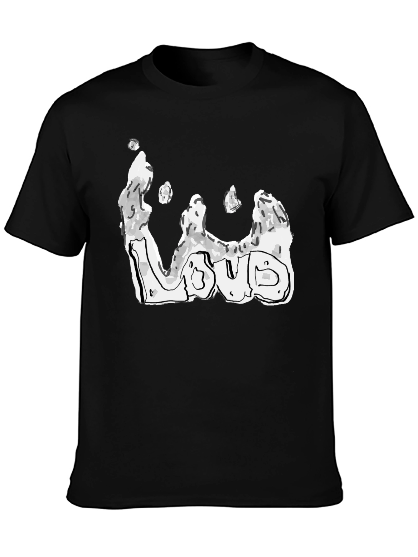 Mens Black Loud Graphic Tee