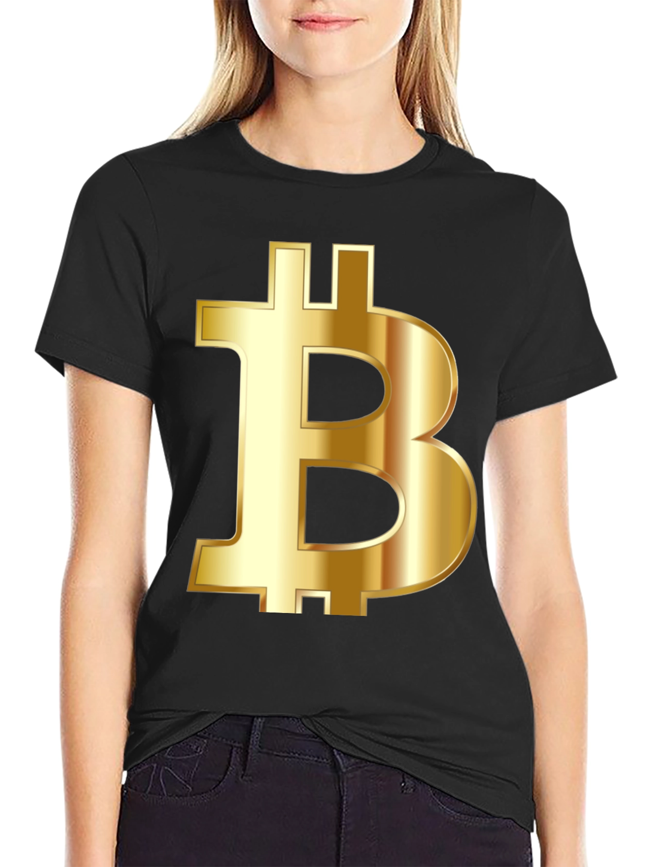 Bitcoin Gold Logo Black T-Shirt