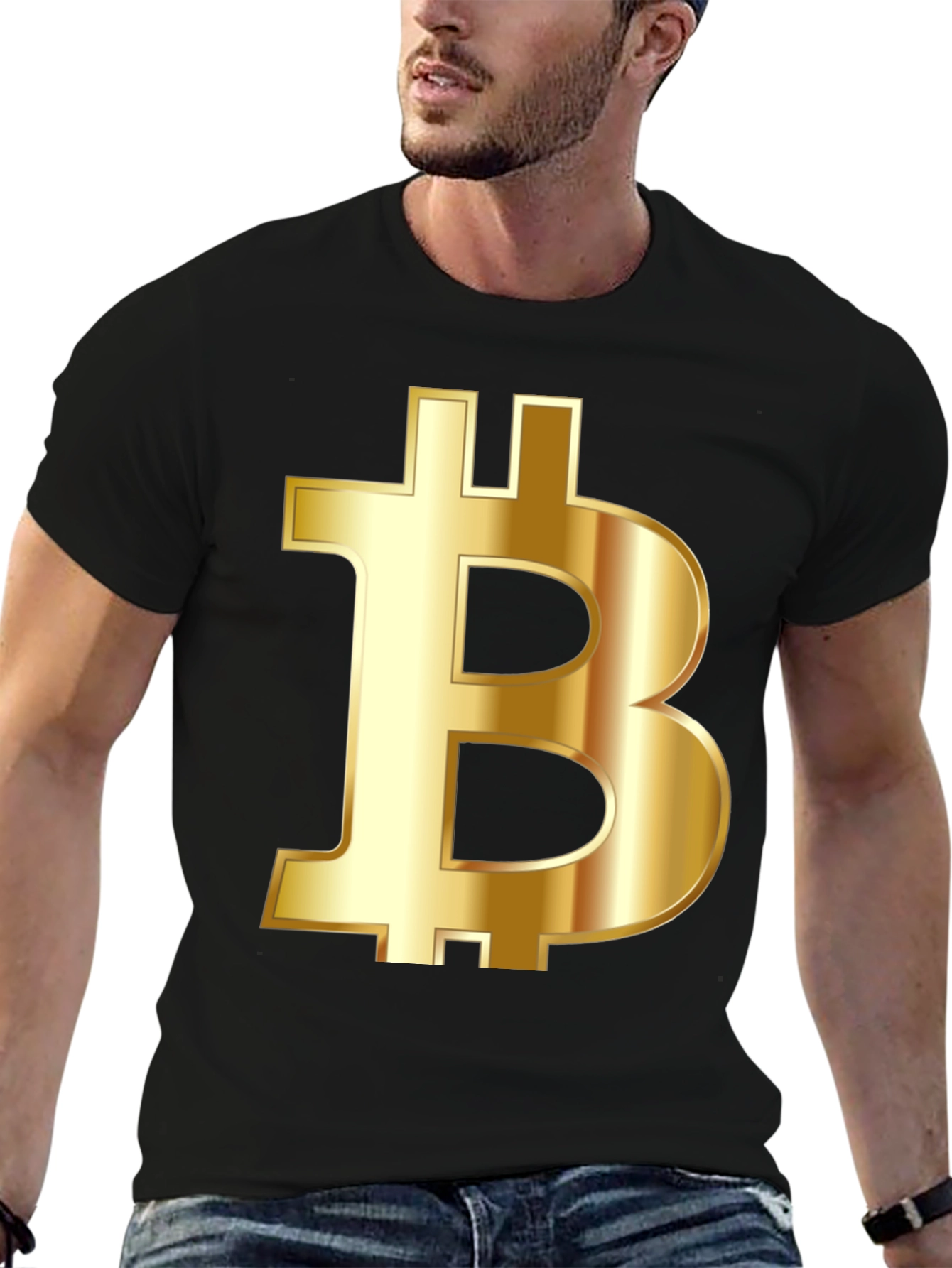 Bitcoin Gold Logo Black T-Shirt
