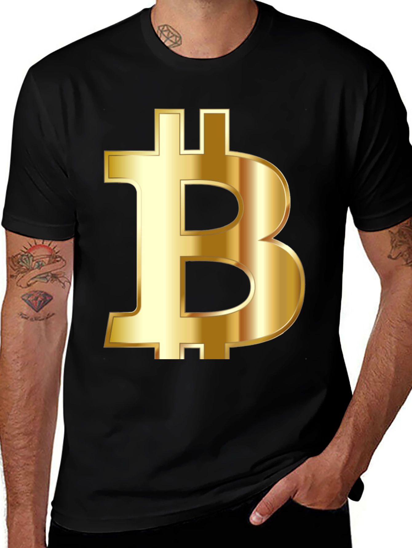 Bitcoin Gold Logo Black T-Shirt