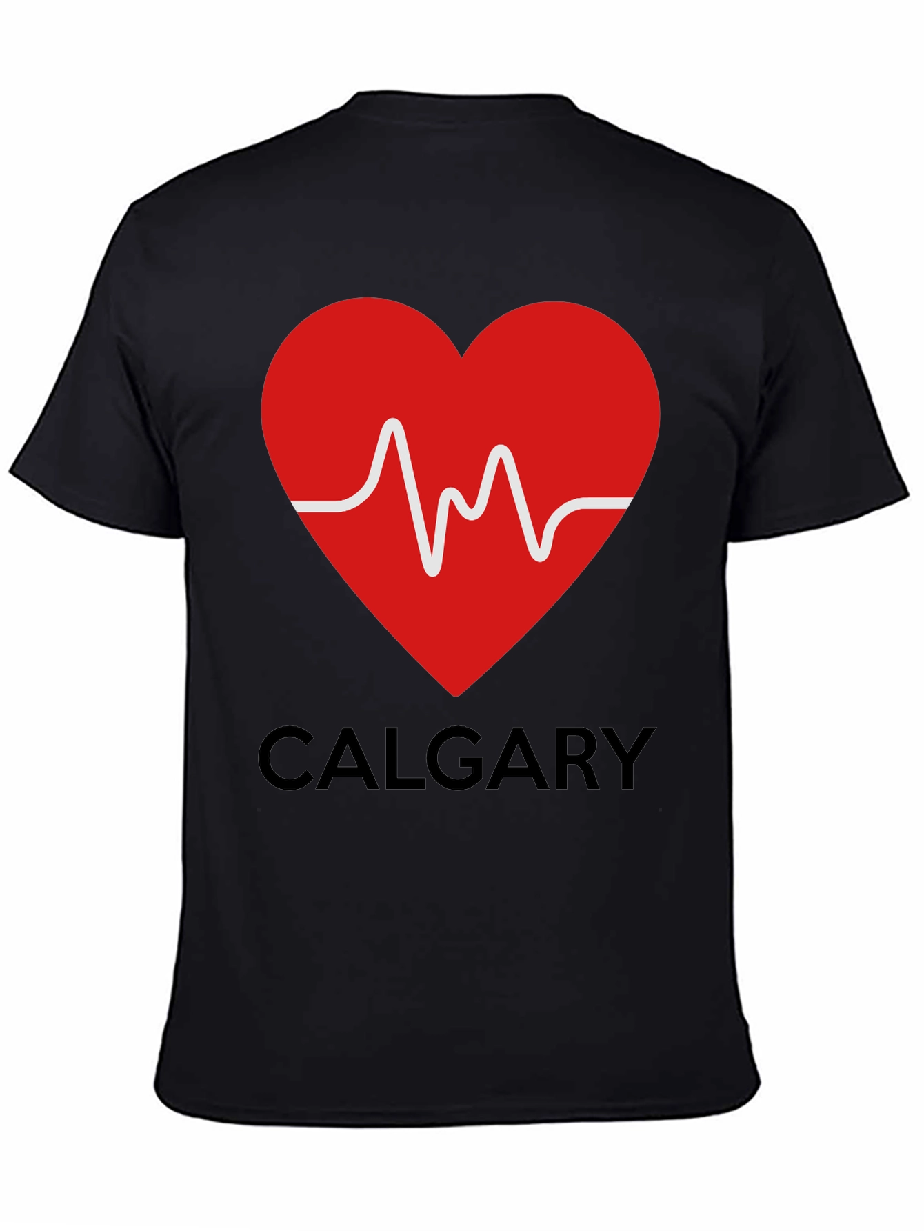 Calgary Heartbeat T-Shirt - Black Crew Neck
