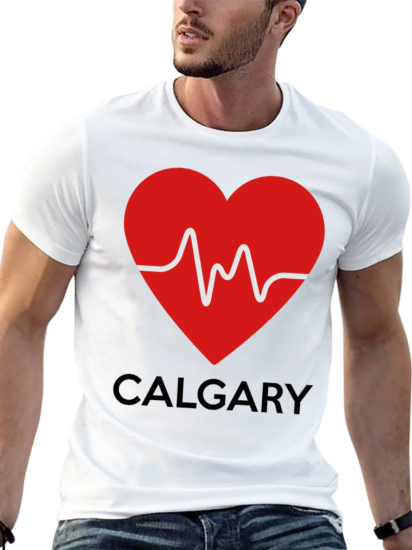 Calgary Heartbeat T-Shirt - Black Crew Neck
