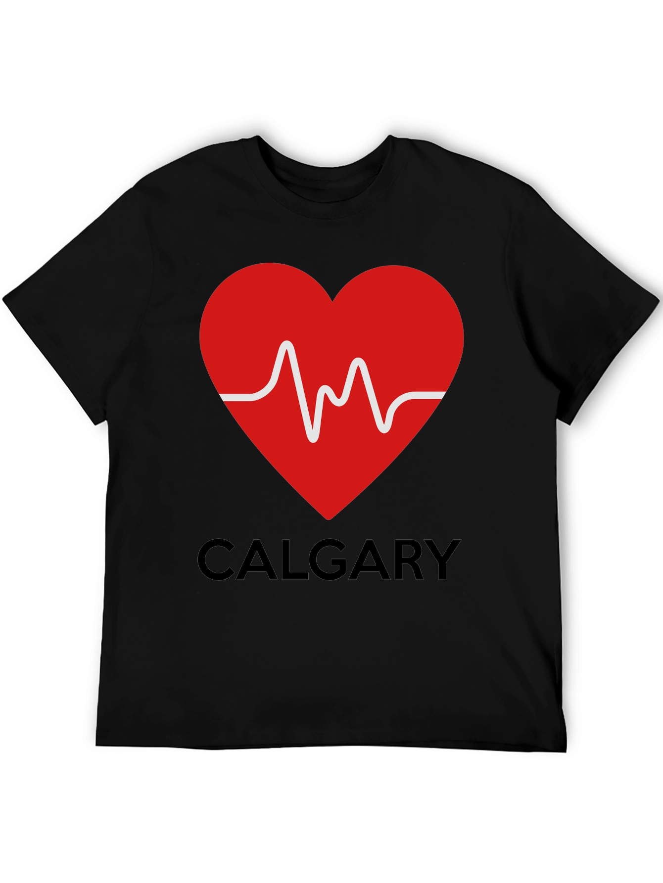 Calgary Heartbeat T-Shirt - Black Crew Neck