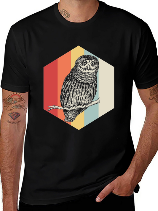 Retro Owl Graphic Tee - Vintage Inspired Design
