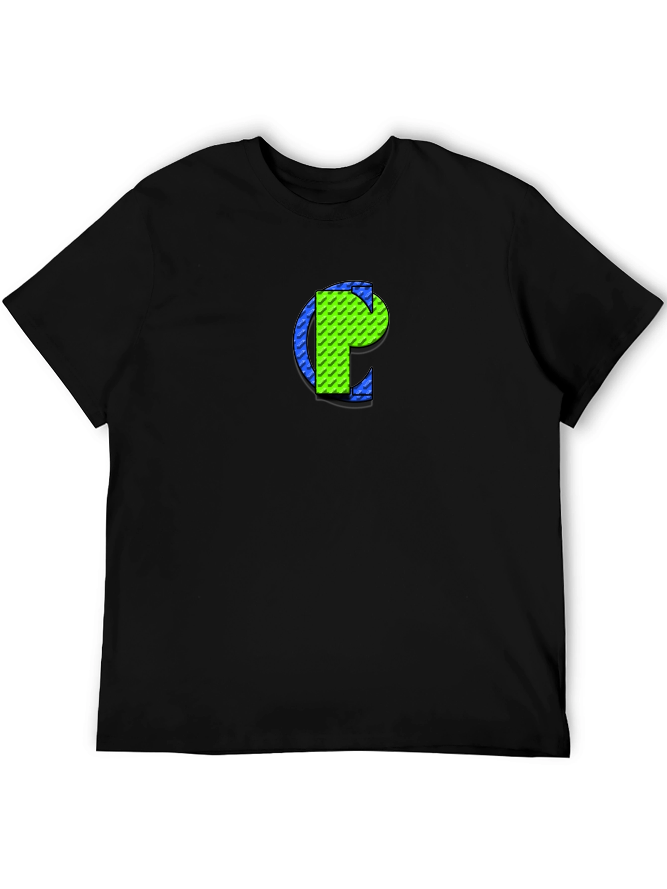Geometric Green Initial T-Shirt