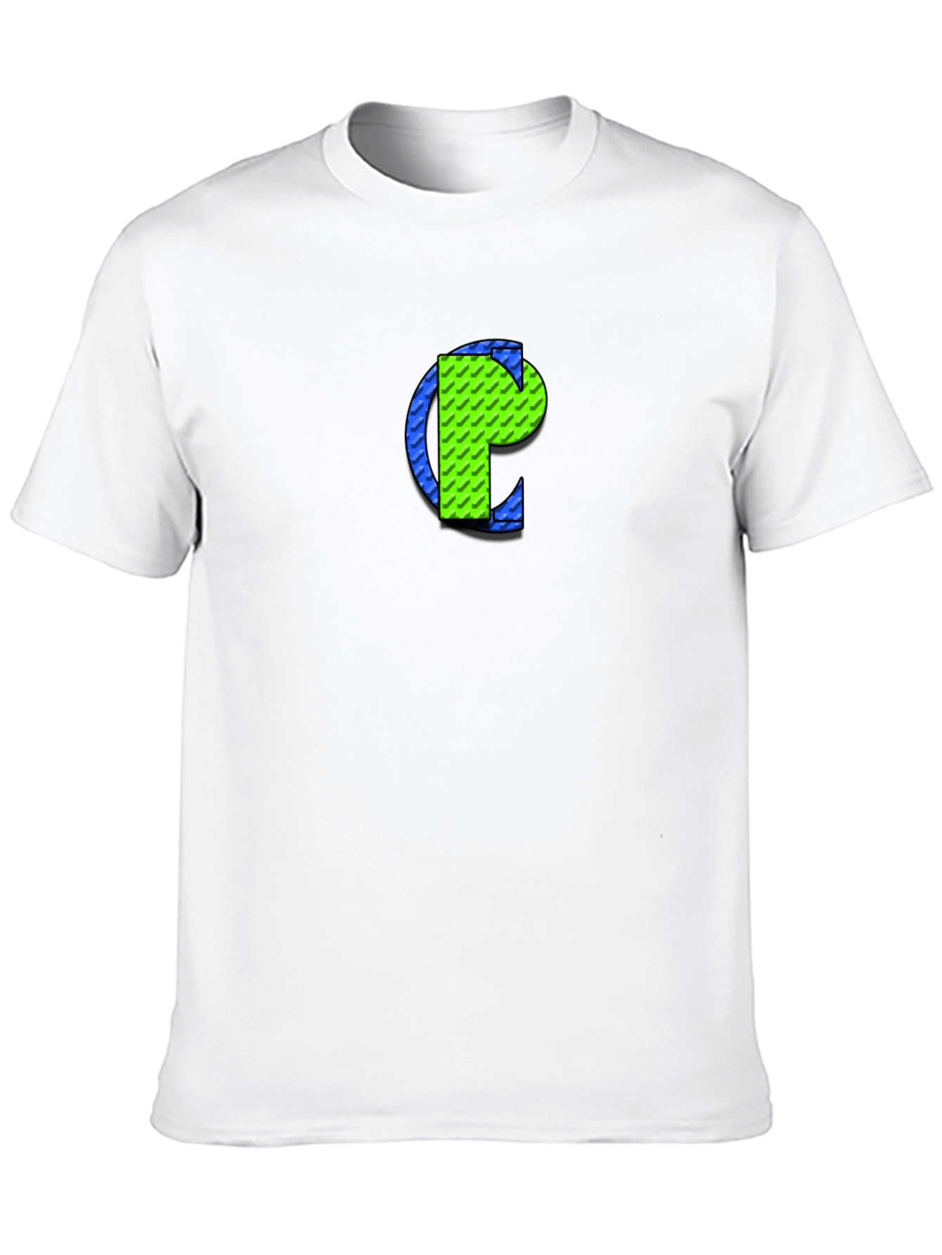 Geometric Green Initial T-Shirt