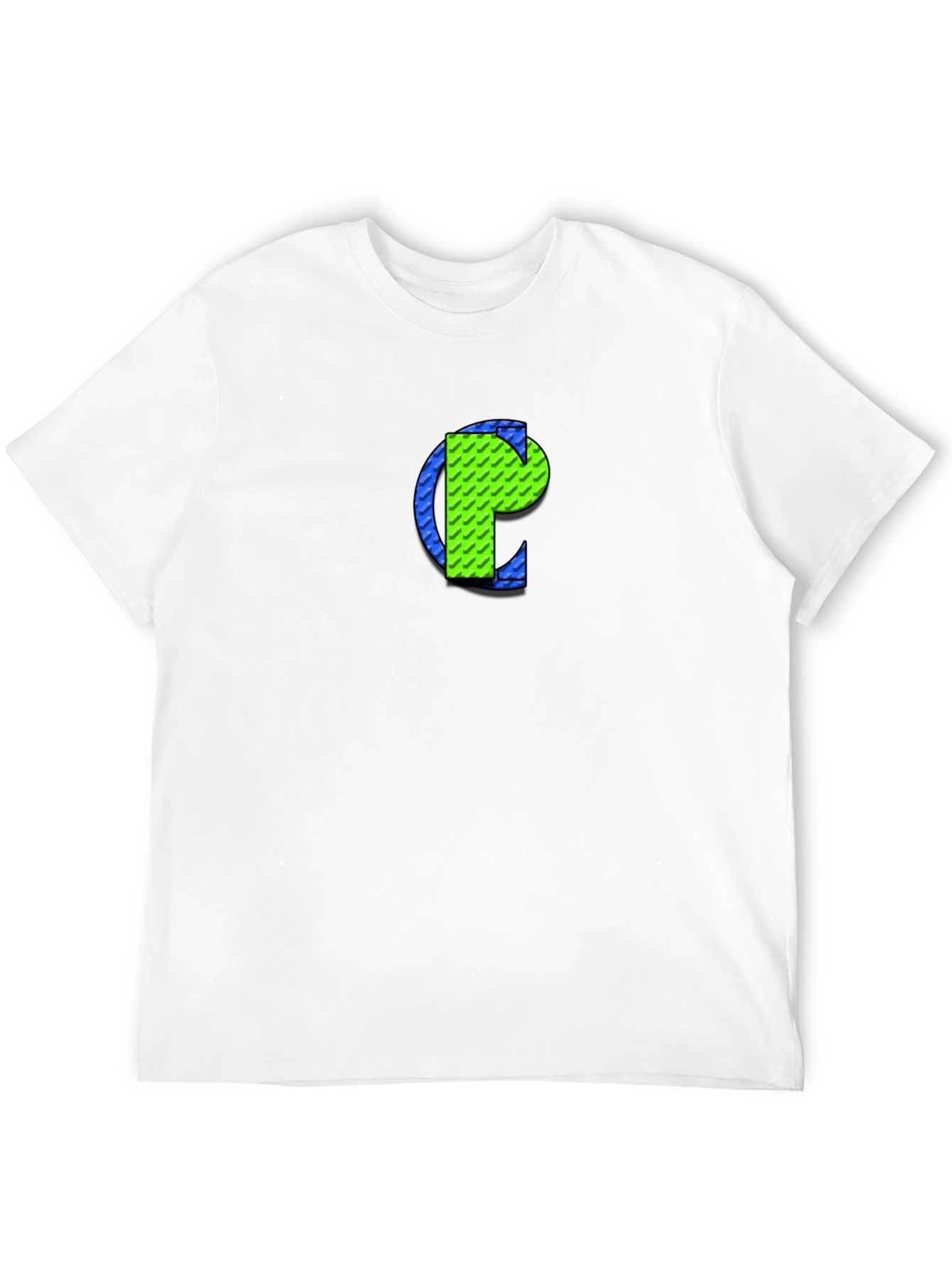 Geometric Green Initial T-Shirt