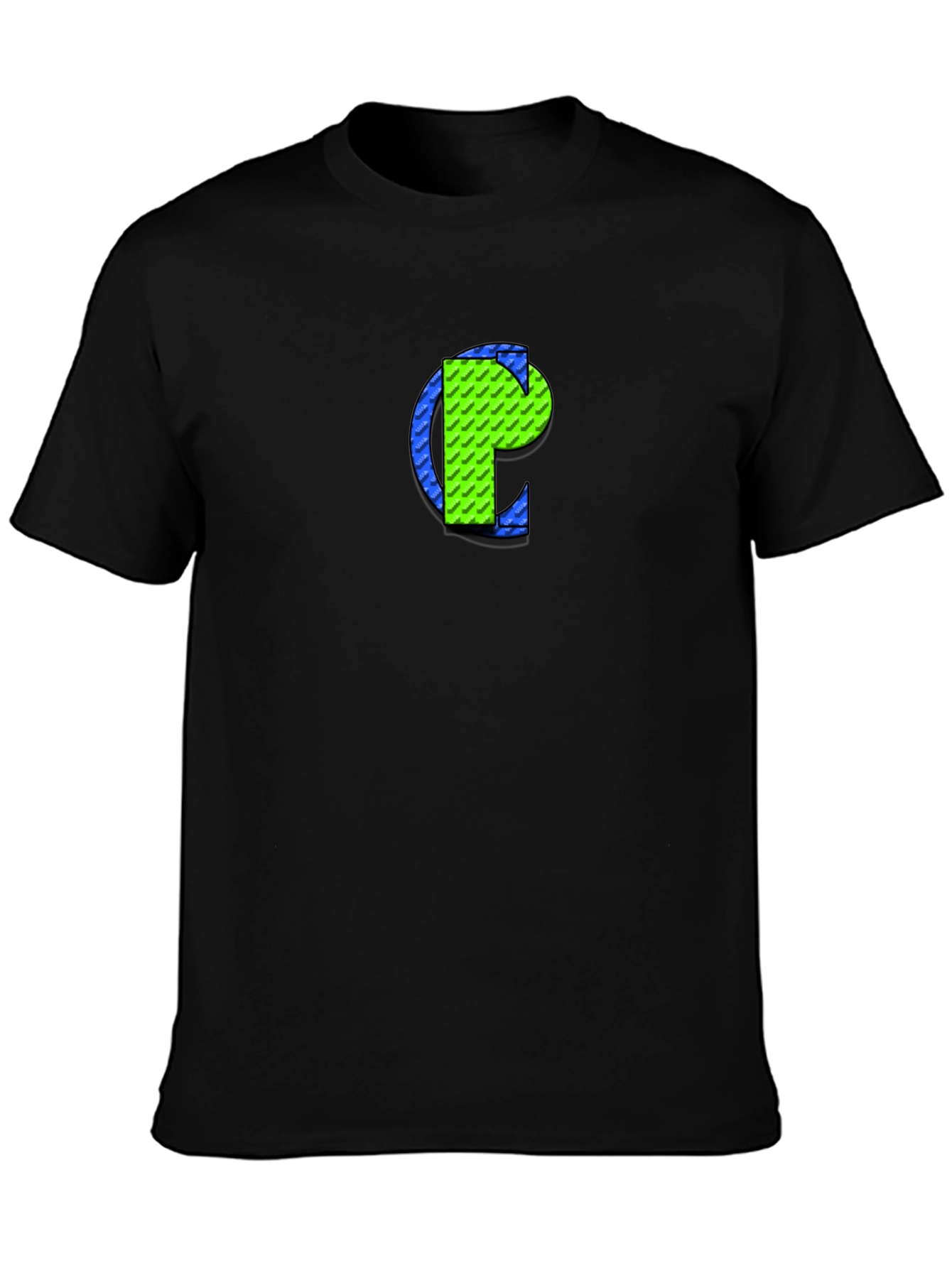Geometric Green Initial T-Shirt