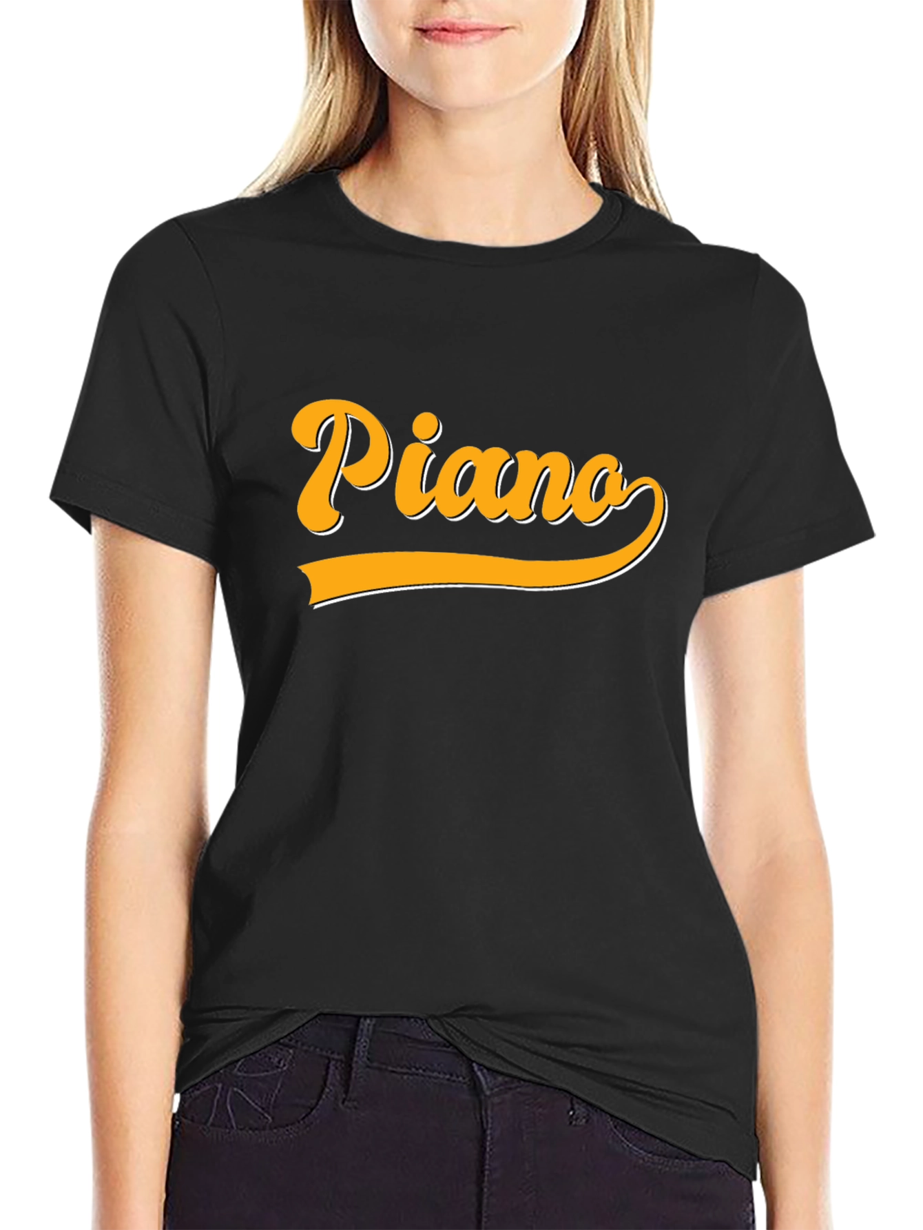 Piano Retro Style Graphic T-Shirt