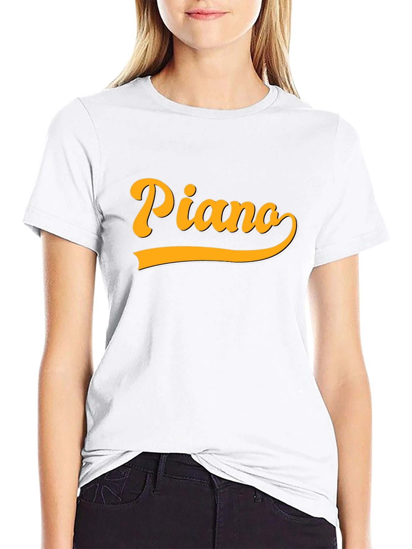 Piano Retro Style Graphic T-Shirt