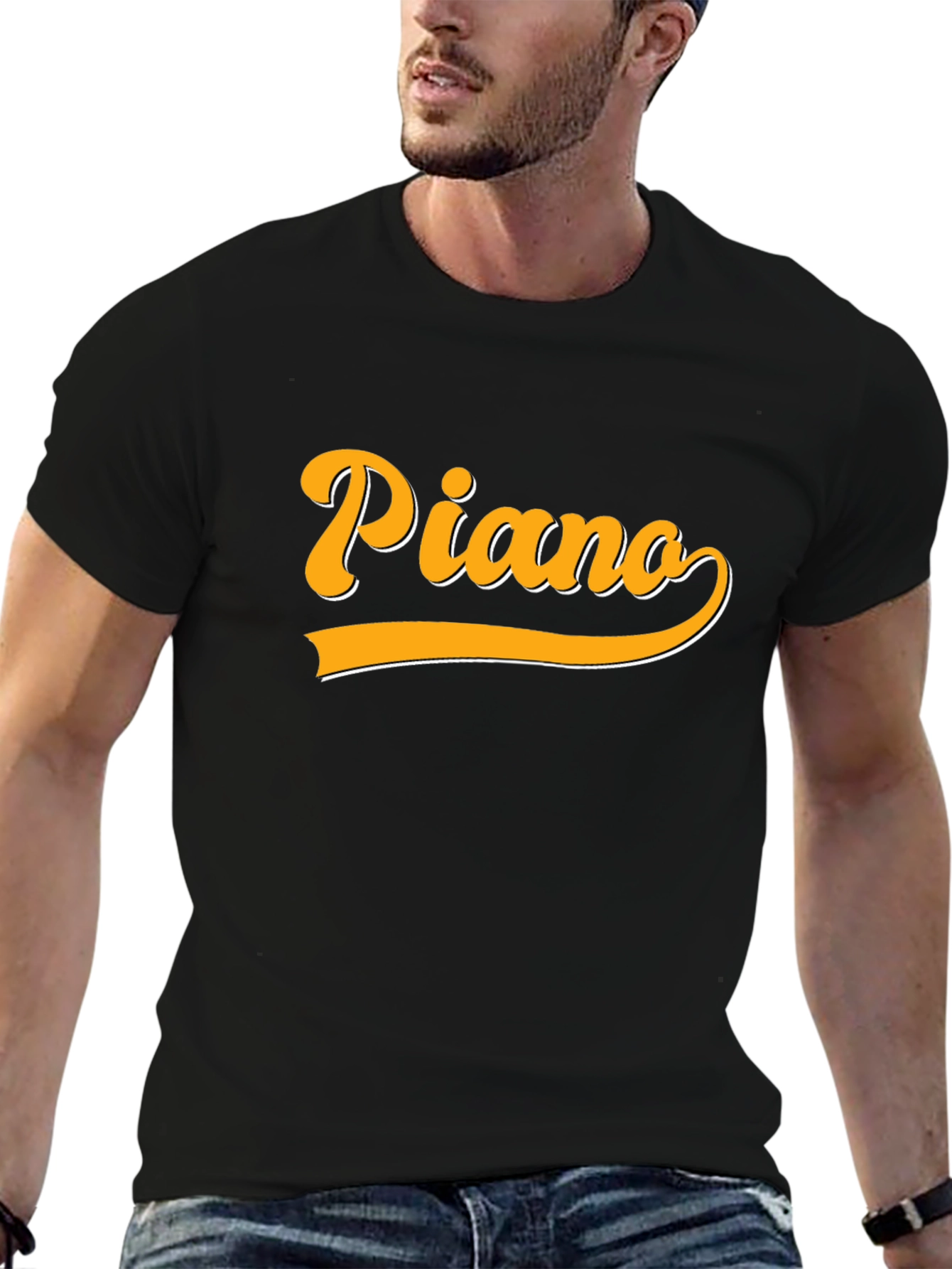 Piano Retro Style Graphic T-Shirt