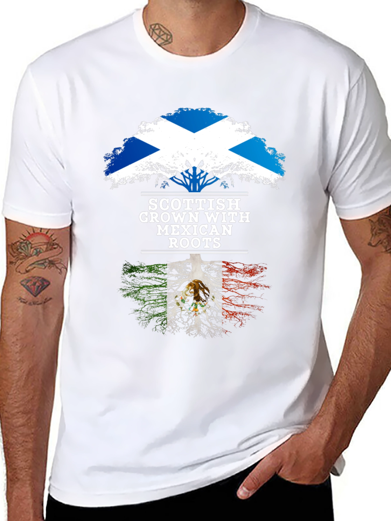 Scottish Mexican Roots Tree T-Shirt
