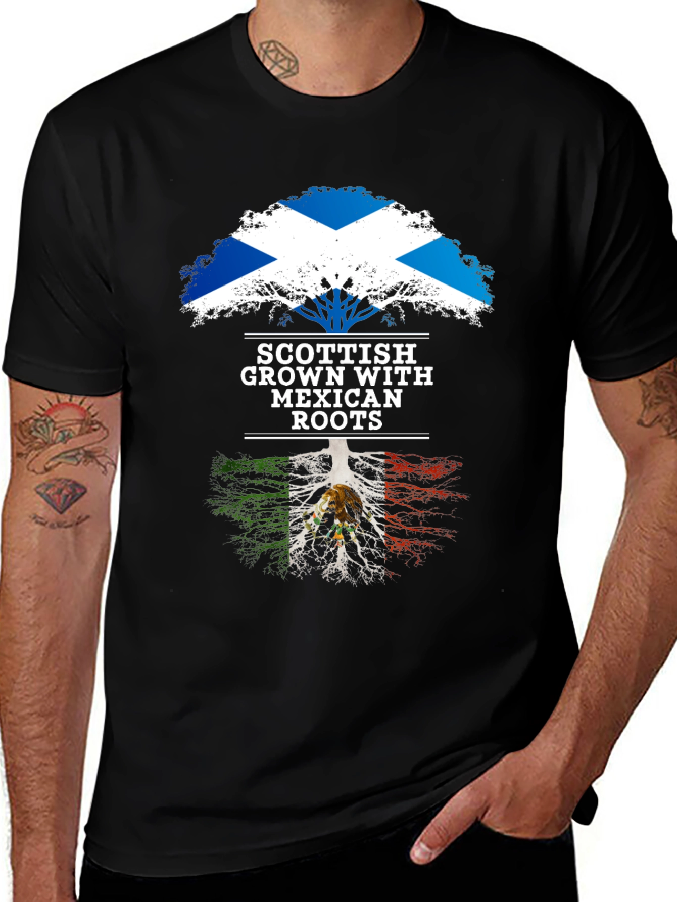 Scottish Mexican Roots Tree T-Shirt