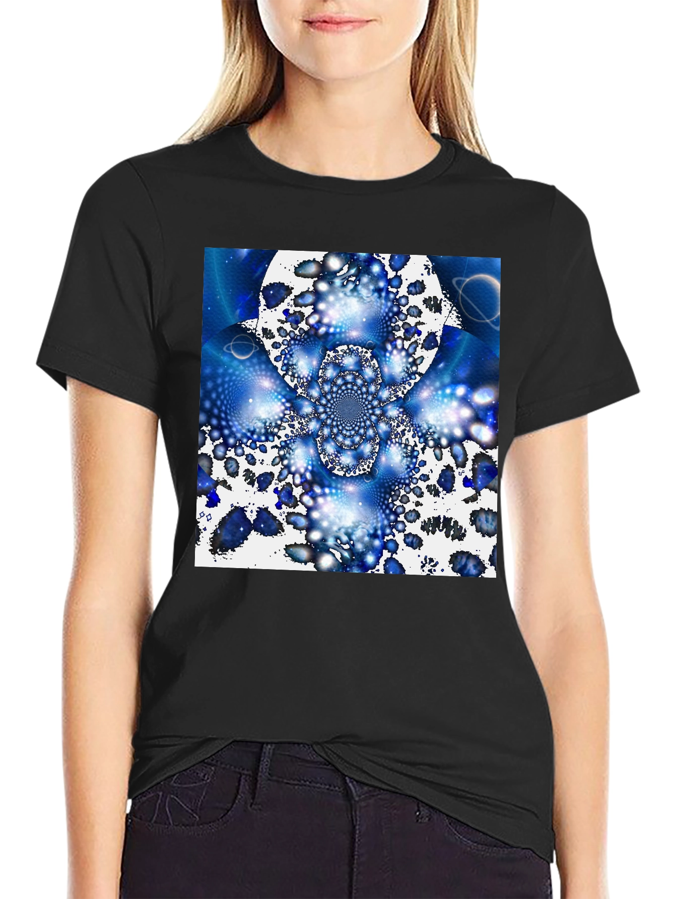 Abstract Blue Universe Graphic Tee
