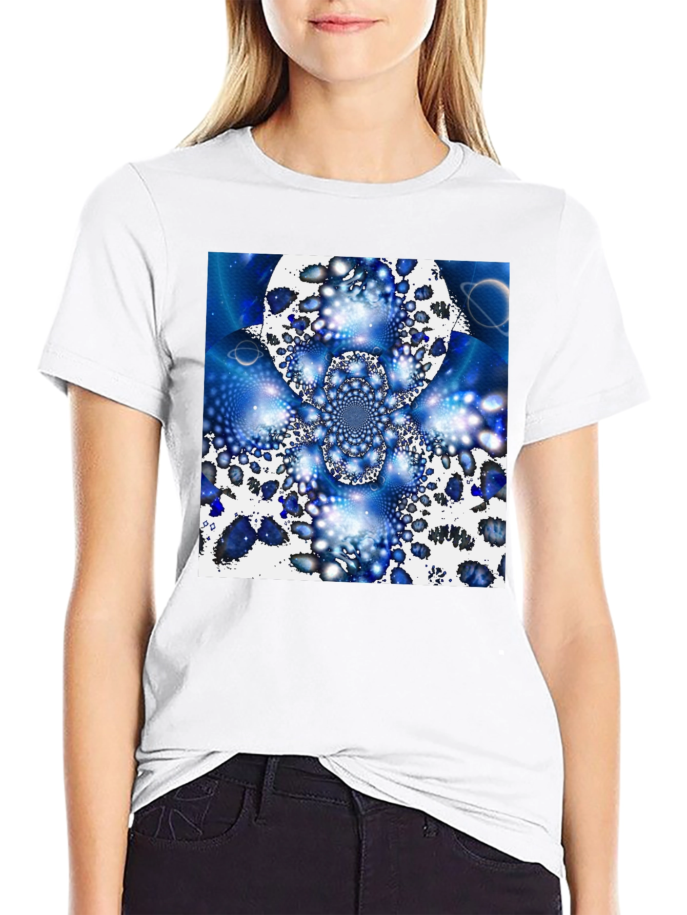 Abstract Blue Universe Graphic Tee