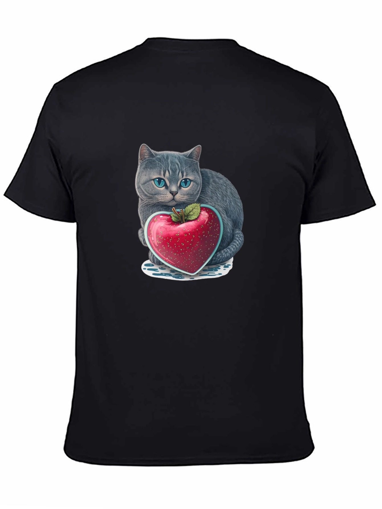 Cat & Heart Apple Graphic Tee