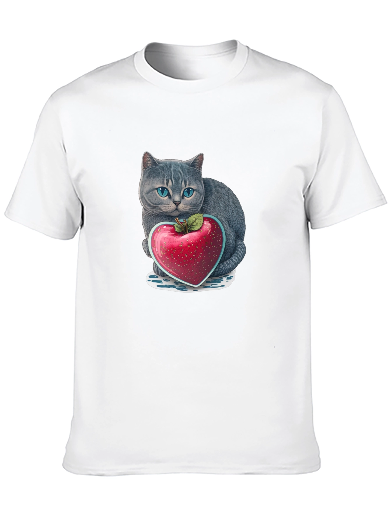 Cat & Heart Apple Graphic Tee