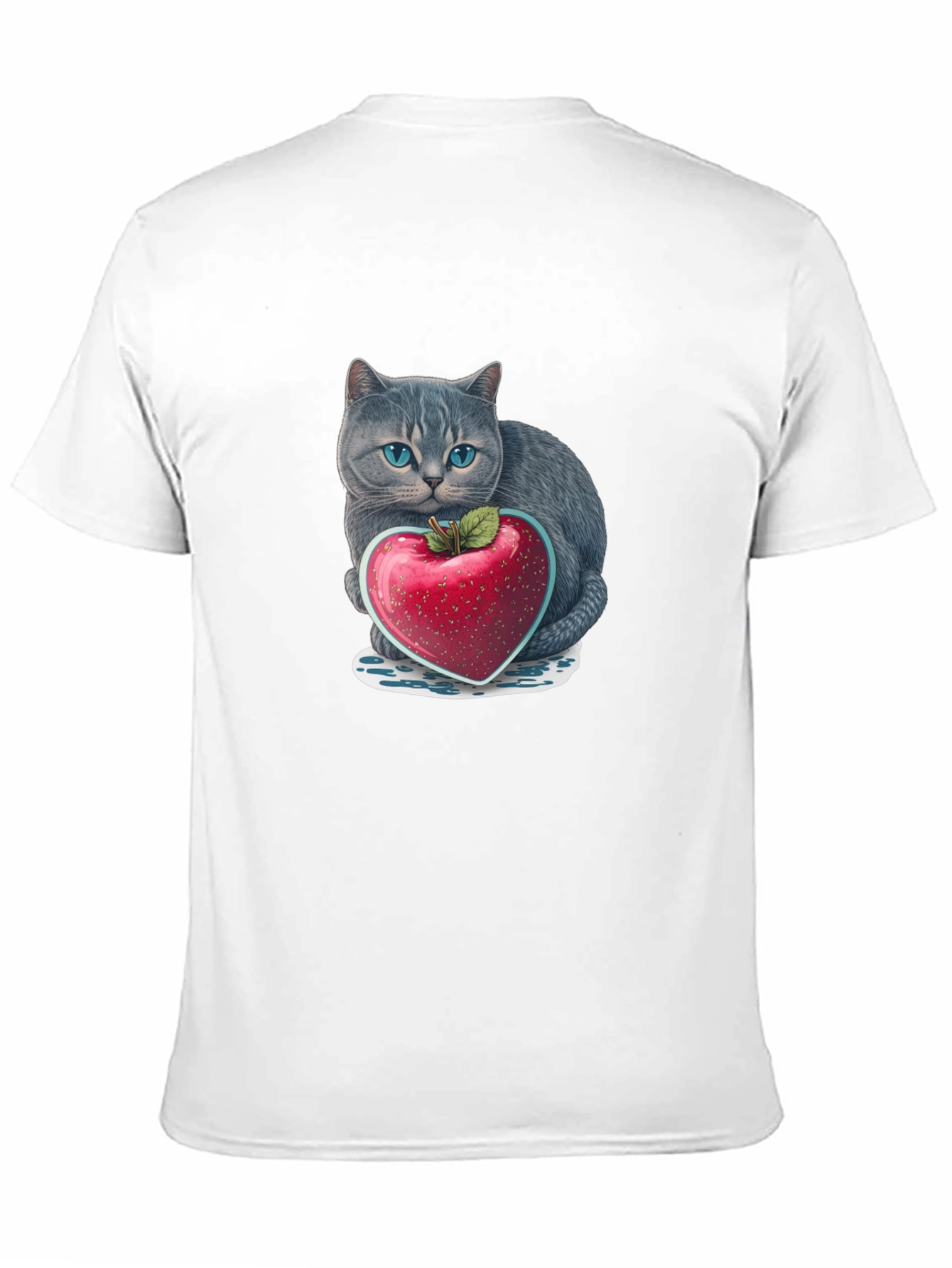 Cat & Heart Apple Graphic Tee