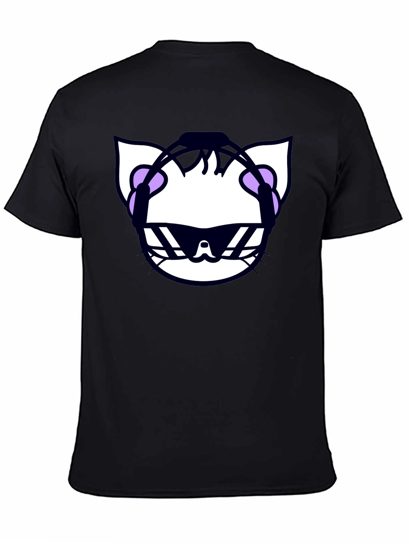 Cool Cat DJ Graphic T-Shirt - Black